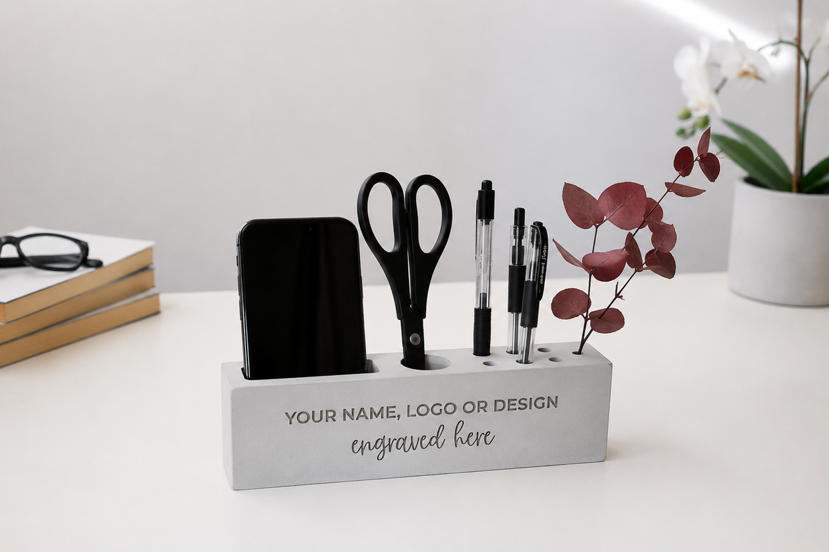Concrete Desk Organizer