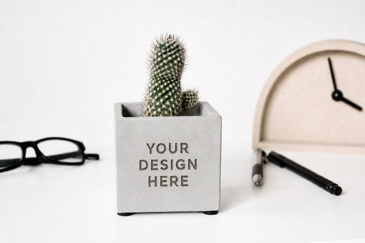 3" Concrete Cube Planter Pot