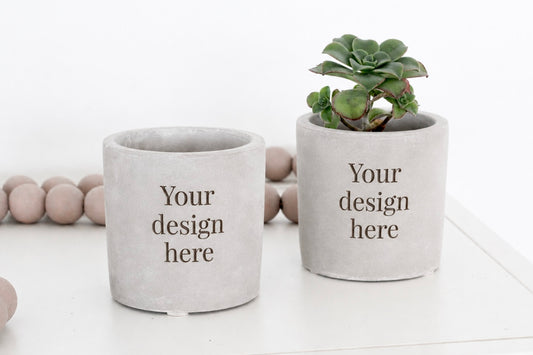 3" Concrete Cylinder Planter Pot