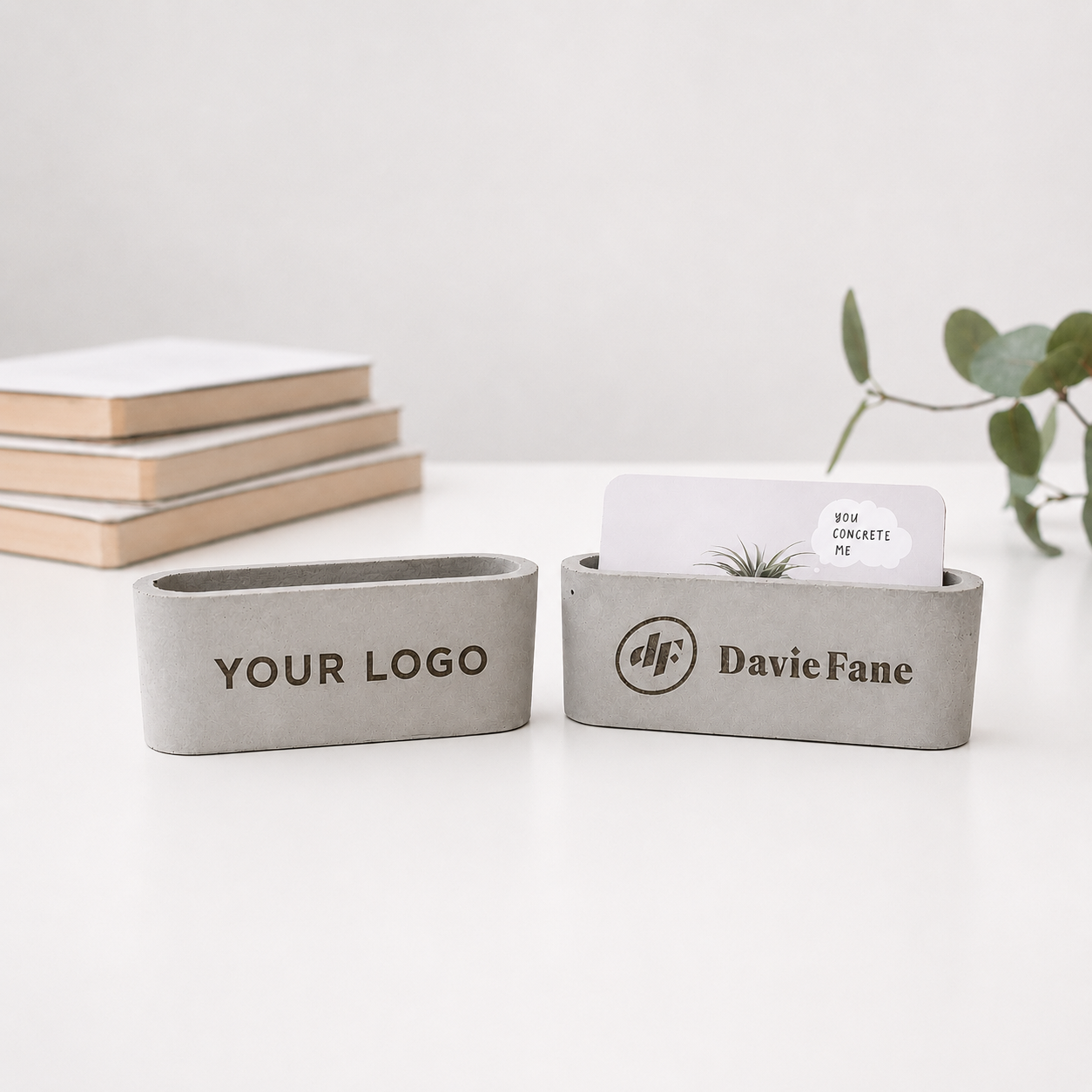 Concrete Business Cards Holder for Desk