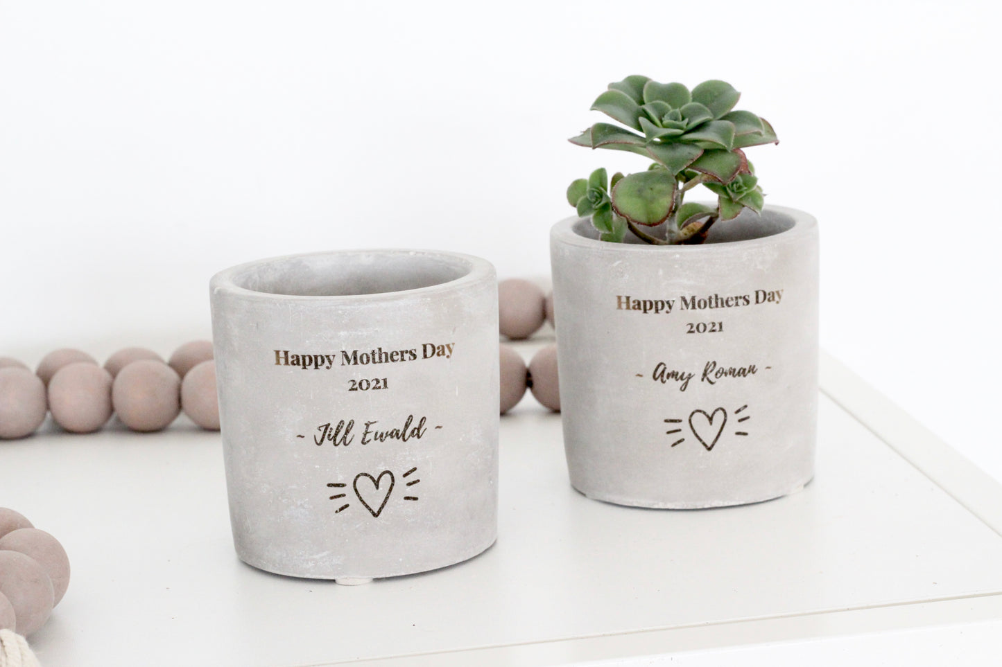 3" Concrete Cylinder Planter Pot