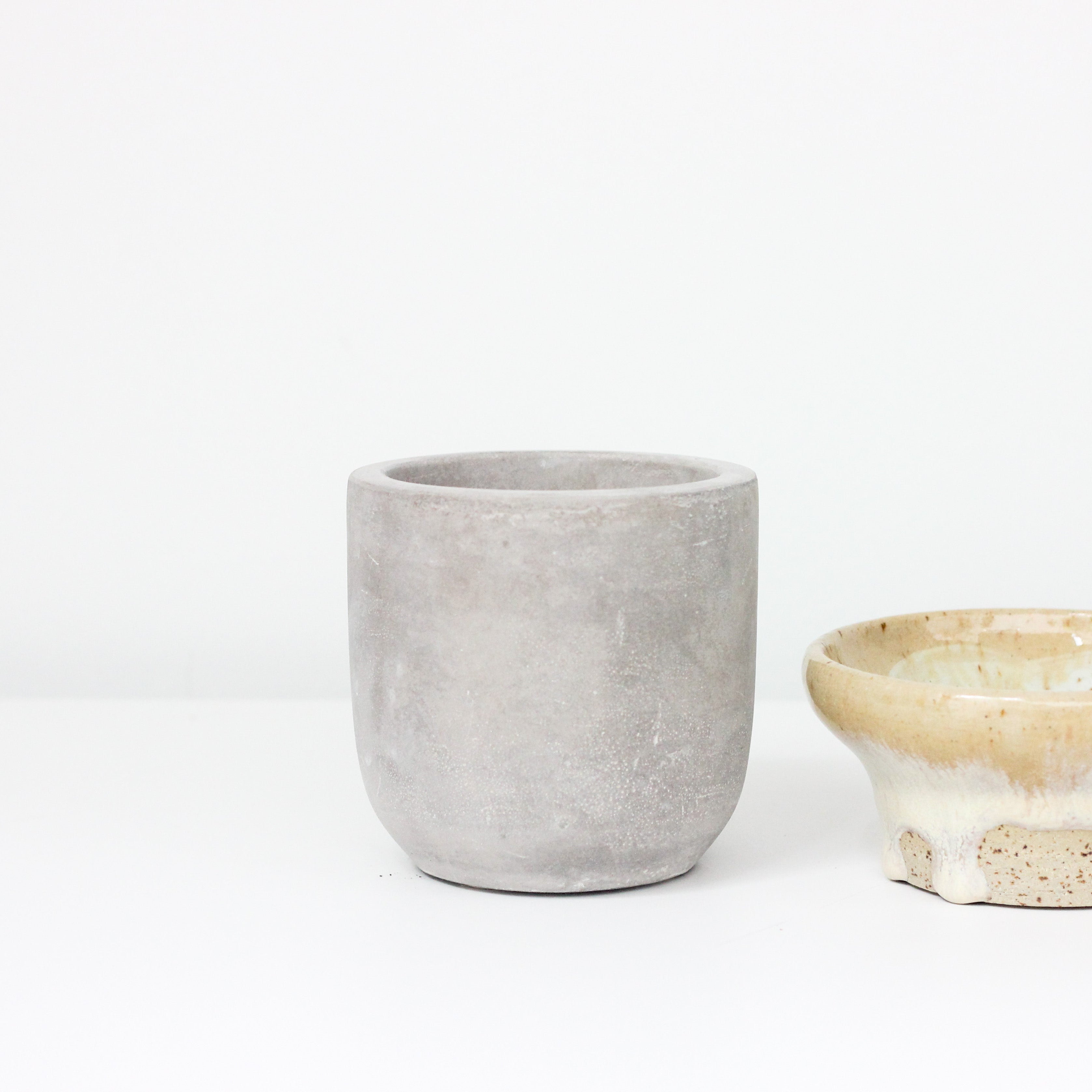 3" Concrete Rounded Cylinder Planter Pot
