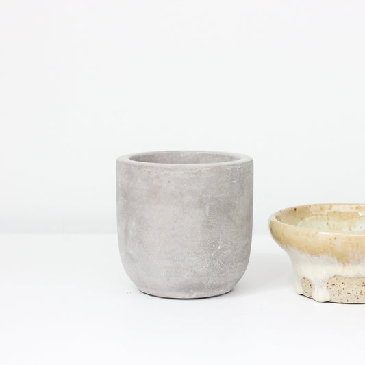 3" Concrete Rounded Cylinder Planter Pot