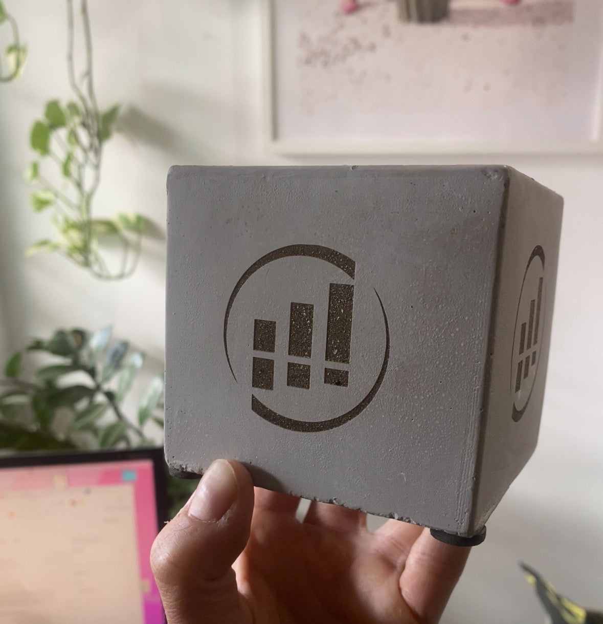 3" Concrete Cube Planter Pot