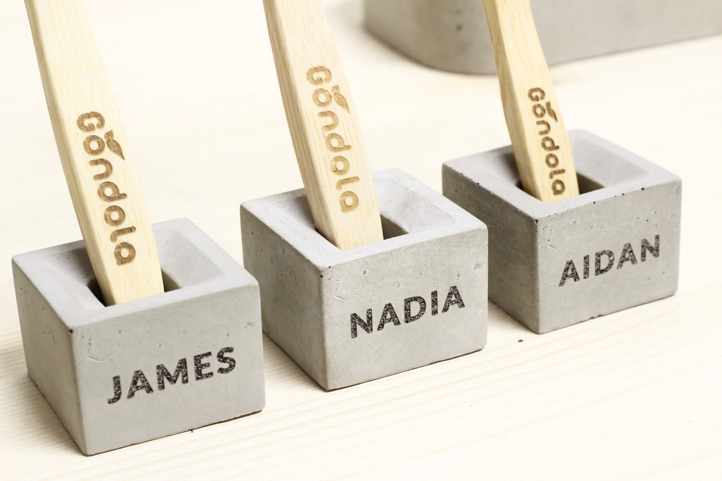 Personalized Toothbrush Holder, Custom Bathroom Concrete Set