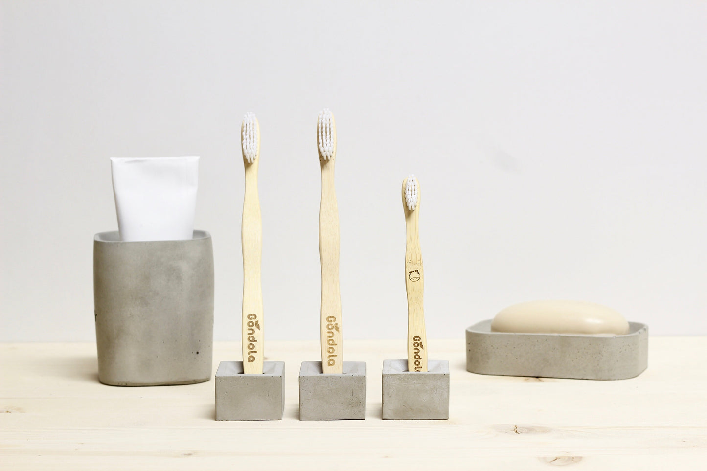 Personalized Toothbrush Holder, Custom Bathroom Concrete Set